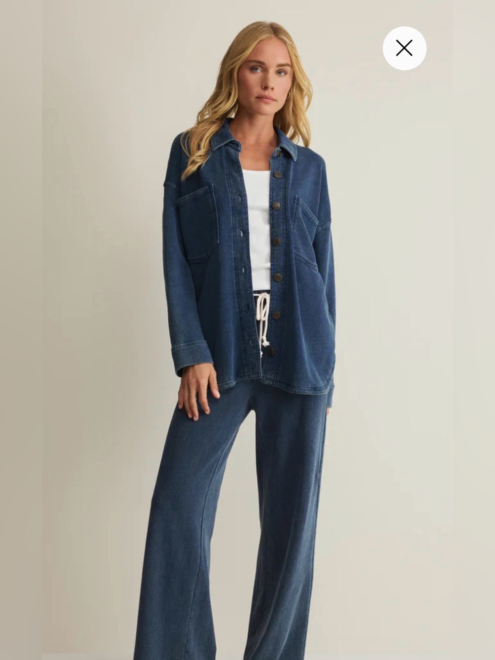 Z Supply All Day Knit Shacket in Indigo